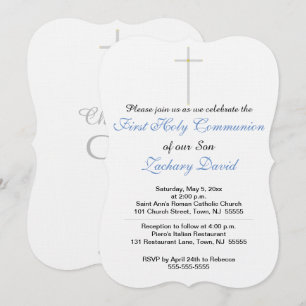 First Holy Communion Cross Son Invitation