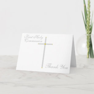First Holy Communion Cross Thank You Cards