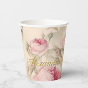 First Holy Communion Custom Gold Colour Rose Paper Cups