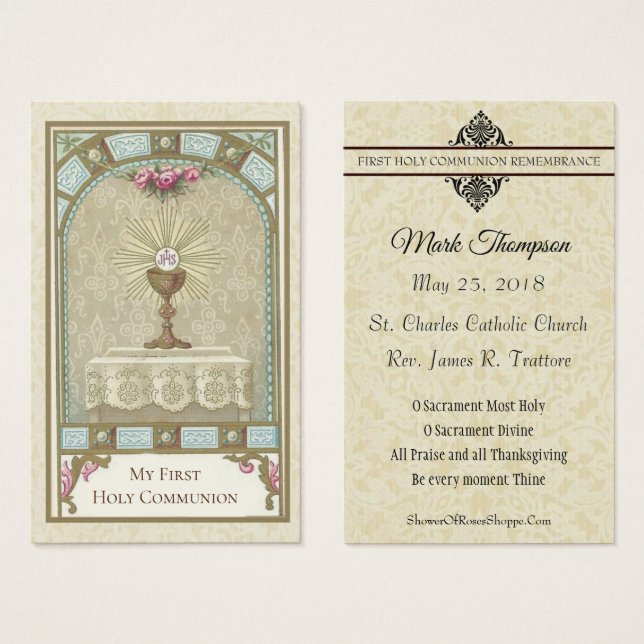 FIRST HOLY COMMUNION EUCHARIST ON ALTAR (Front & Back)