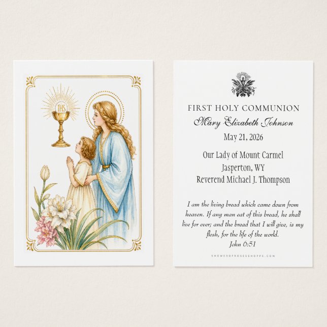 First Holy Communion Eucharistic Devotion (Front & Back)