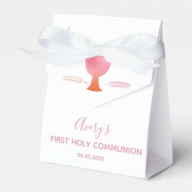 First Holy Communion Favour Box, Girl's Communion Favour Box (Front Side)