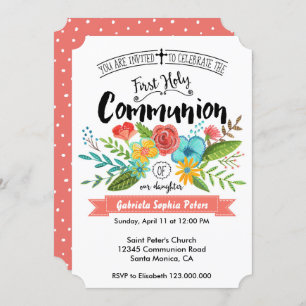 First Holy Communion Flowers   Invitations