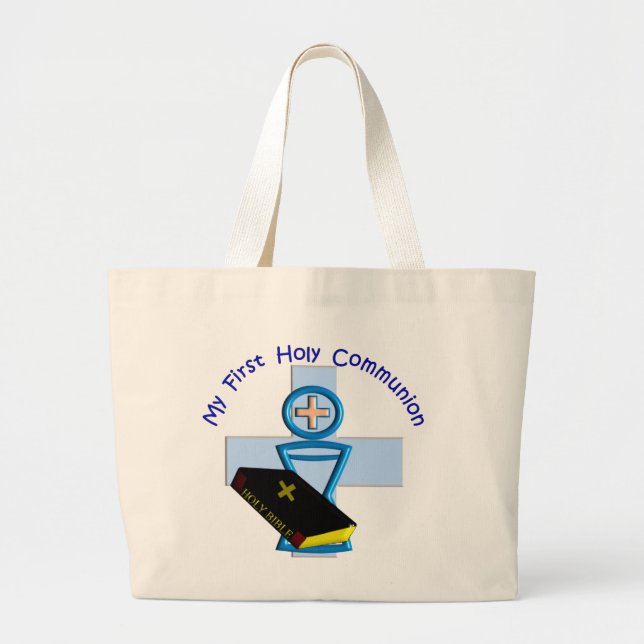 First Holy Communion Gifts for Kids Large Tote Bag (Front)
