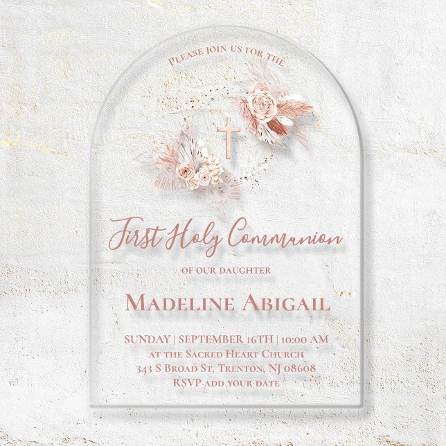 First Holy Communion girl Acrylic Invitations (Creator Uploaded)