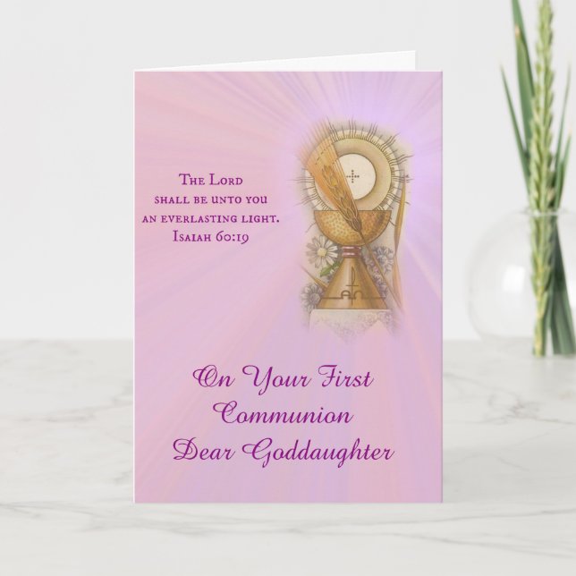 First Holy Communion Girl Host Chalice Customise Card (Front)