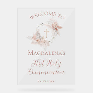 First Holy Communion girl welcome sign
