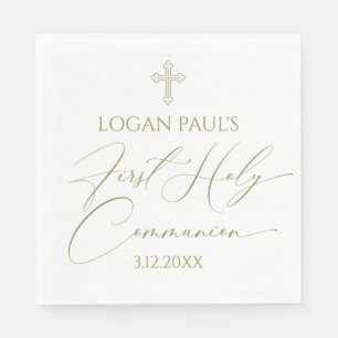 First Holy Communion Gold and white napkin