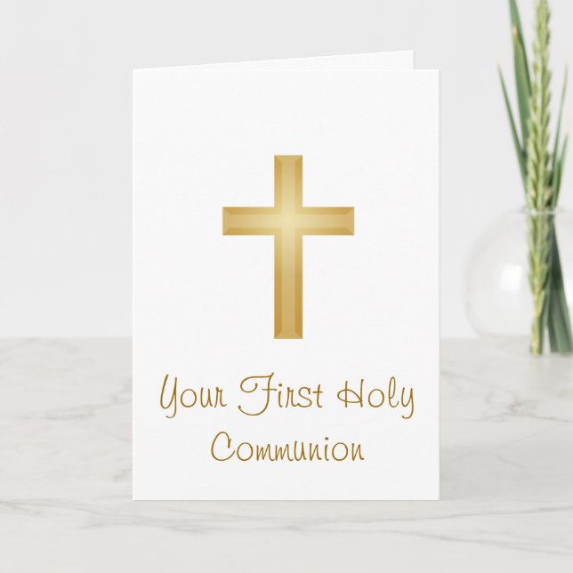 First Holy Communion/Gold Cross Card (Front)