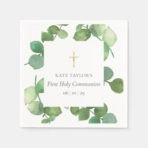First Holy Communion Greenery Eucalyptus  Napkin