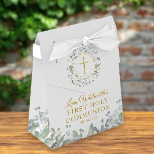 First Holy Communion Greenery Foliage Favour Box