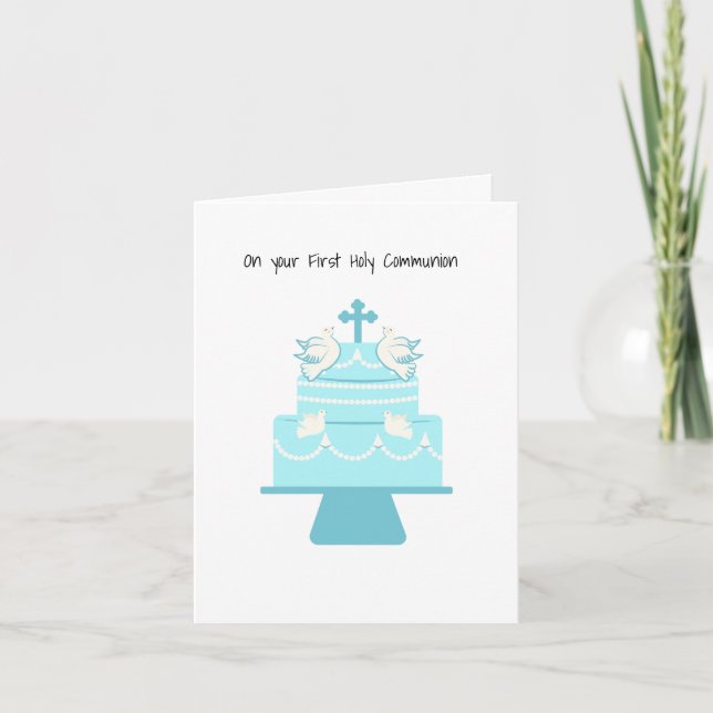 First Holy Communion Greeting Card-Communion Cake Card (Front)