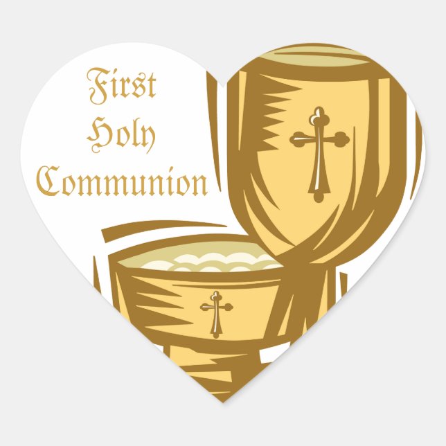 First Holy Communion Heart Sticker (Front)
