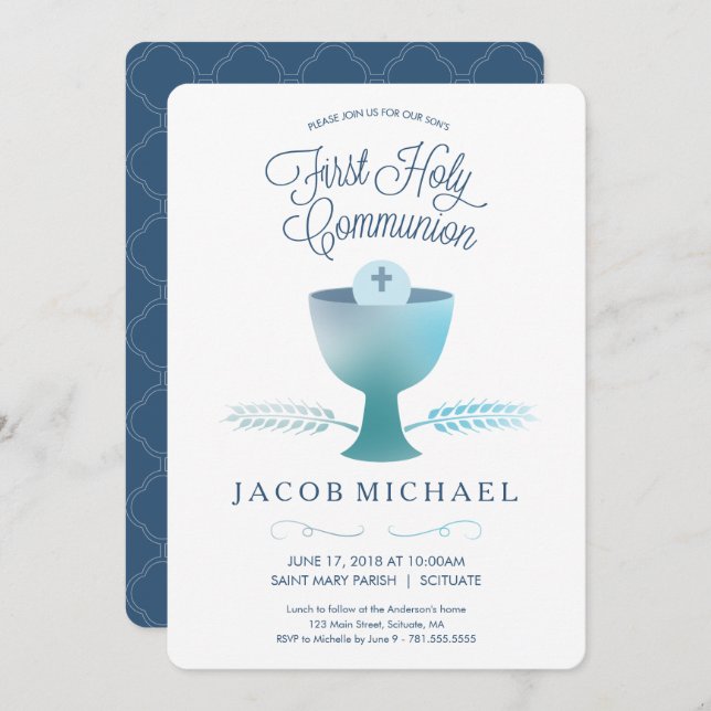 First Holy Communion Invitation - (Front/Back)