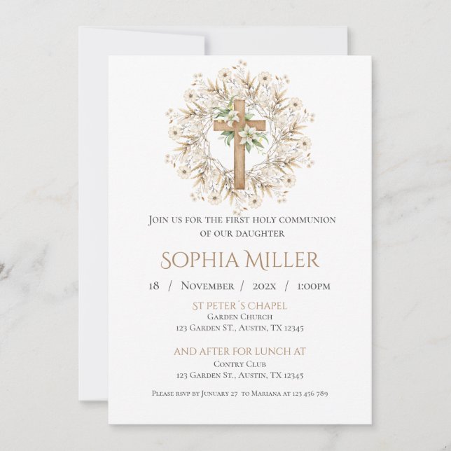 First Holy Communion Invitation (Front)