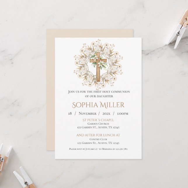 First Holy Communion Invitation (Front/Back In Situ)