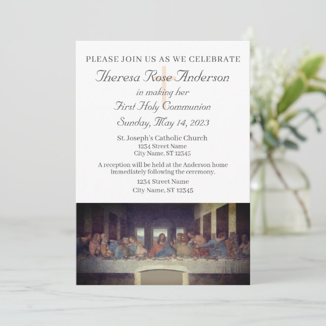 First Holy Communion Invitation (Standing Front)