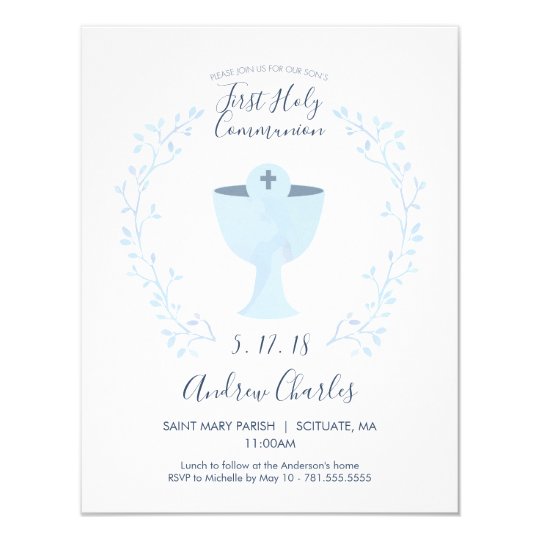 First Holy Communion Invitation Boy Invite