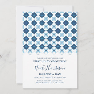 FIRST HOLY COMMUNION Invitation, Boy's Custom Card