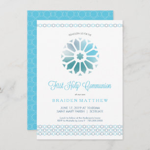First Holy Communion Invitation Boys Trendy Invite