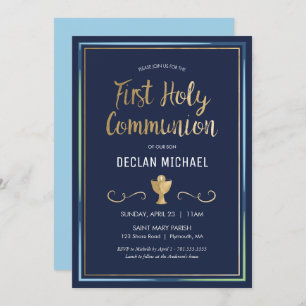 First Holy Communion Invitation - Elegant, Simple