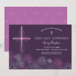 First Holy Communion Invitation - Girl's Floral