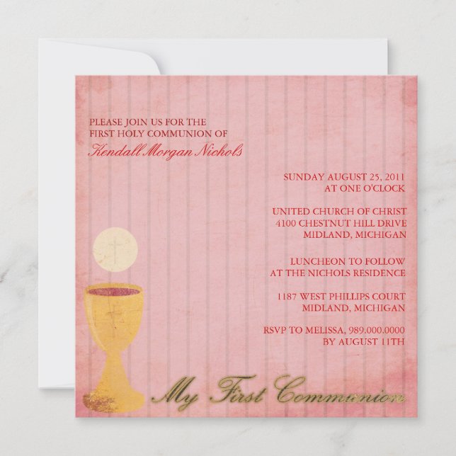 First Holy Communion Invitations (Front)