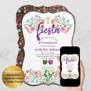 First Holy Communion Invite FIESTA Boy or Girl