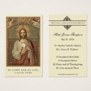 FIRST HOLY COMMUNION JESUS ANGELS HOLY CARD