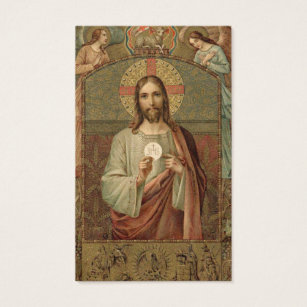 FIRST HOLY COMMUNION JESUS ANGELS HOLY CARD
