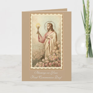 First Holy Communion Jesus Chalice Card