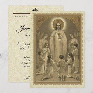 FIRST HOLY COMMUNION JESUS CHILDREN REMEMBRANCE INVITATION