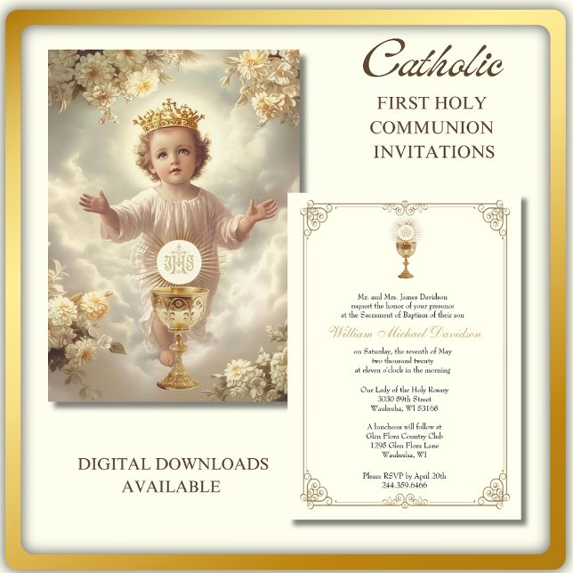 First Holy Communion Jesus Eucharist  Invitation (Creator Uploaded)