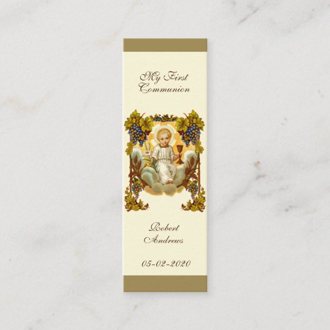 First Holy Communion Jesus Remembrance Mini Business Card (Front)