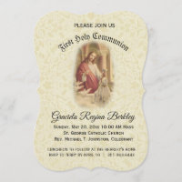 First Holy Communion Jesus Young Girl Invitations