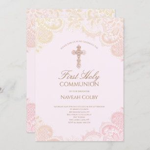 First Holy Communion Lace Invitation