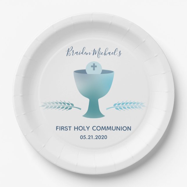 First Holy Communion Party - Custom Paper Plate (Front)