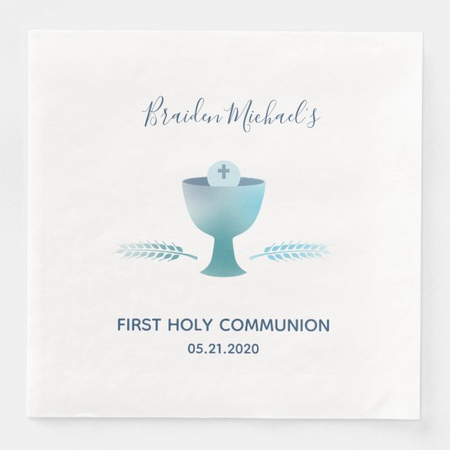 First Holy Communion Party - Dinner Napkin, Custom Napkin (Front)