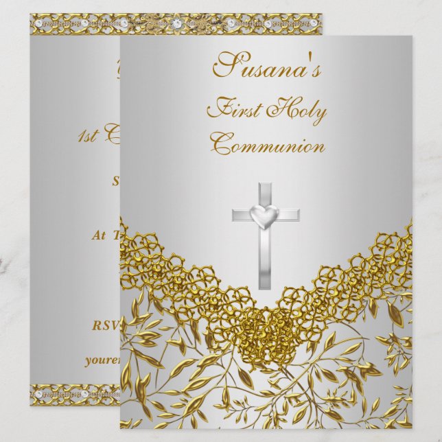 First Holy Communion Party Invitation (Front/Back)