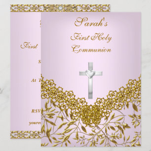 First Holy Communion Party Invitation Girls
