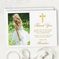First Holy Communion Photo Gold Rounded