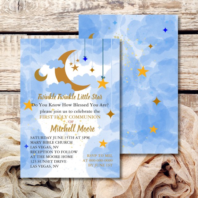 First Holy Communion Photo Twinkle Little Star Invitation (Creator Uploaded)