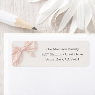 First Holy Communion Pink Bow Address Return Address Label
