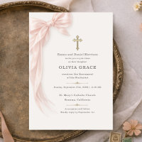 First Holy Communion Pink Coquette Bow Girl