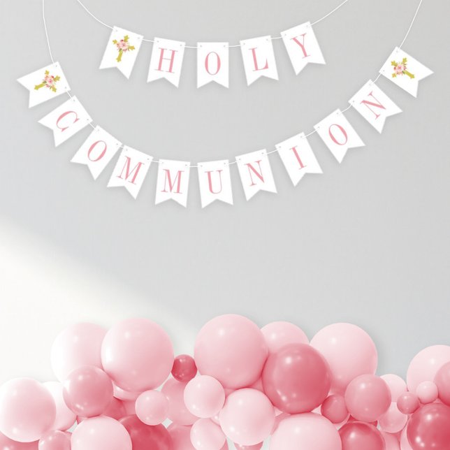 First Holy Communion Pink Gold Celebration Bunting (Creator Uploaded)