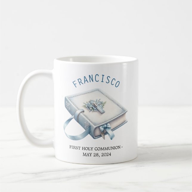 First Holy Communion Religious event Floral Coffee Mug (Left)
