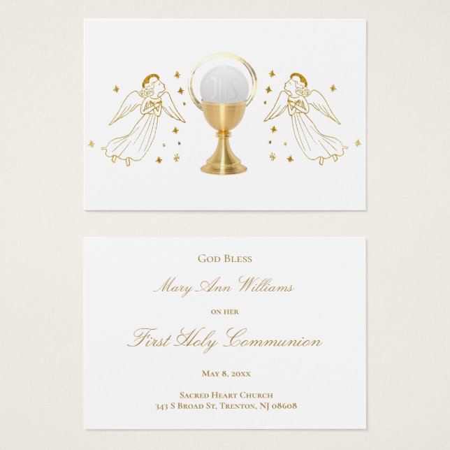 First Holy Communion  remembrance card (Front & Back)