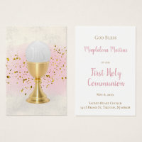 First Holy Communion remembrance card