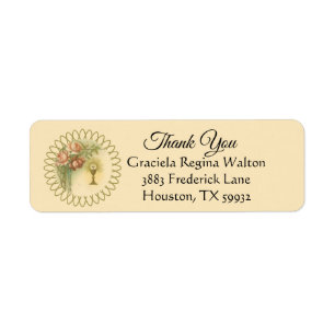 First Holy Communion Roses Thank You Return Address Label