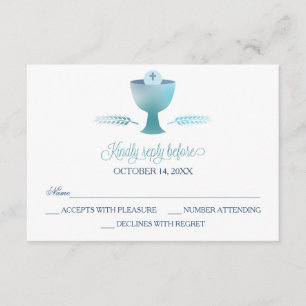 First Holy Communion RSVP Reply Card - Boy's
